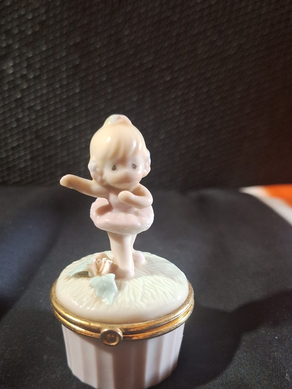 Vintage Pink Ballerina Trinket Box